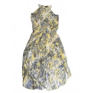 Mile gabrielle Lightweight Yellow and Blue Paisley Print Maxi Dress